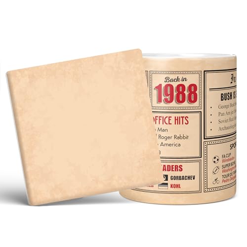 Mug Monster - Regalo de 37 cumpleaños – Taza de vuelta en 1988, regalo para hombres y mujeres, 37...