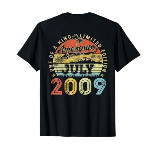 (ON Back) 17 Edición Limitada 2009 Julio 17 Cumpleaños Camiseta