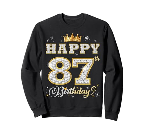 Feliz 87 cumpleaños 87 años Mujeres Hombres Fiesta de cumpleaños Sudadera