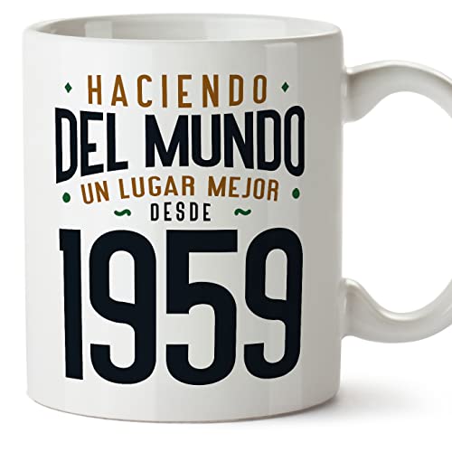 MUGFFINS Tazas 1959 Cumpleaños - En Español - Haciendo del Mundo un Lugar Mejor - 11 oz / 330 ml -...