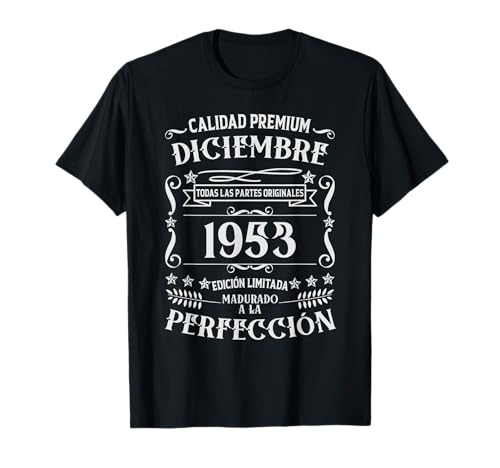 72 cumpleaños Nacido en Diciembre de 1953 Vintage 72 años Camiseta