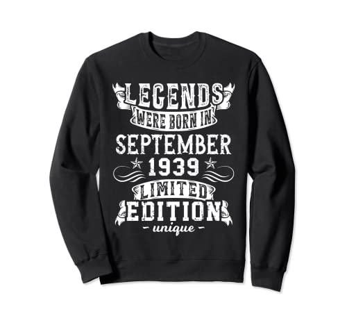 Cumpleaños Septiembre 1939 Edición Limitada Regalo Vintage Sudadera