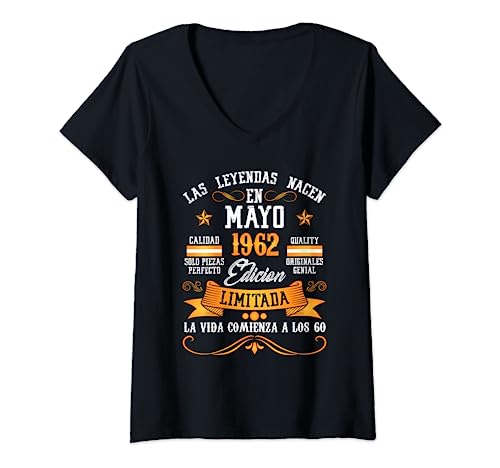 Leyendas Mayo 1962 60 Años 60 Cumpleaños Hombre Mujer Camiseta Cuello V