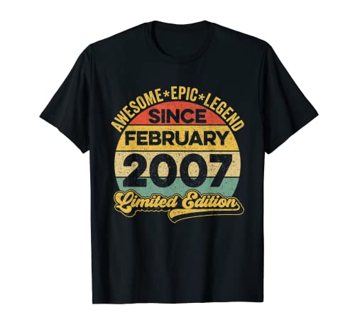 Impresionante leyenda desde febrero 2007 15 cumpleaños 15 años Camiseta