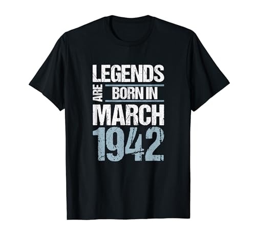 Las leyendas nacieron en marzo de 1942 Cumpleaños Camiseta