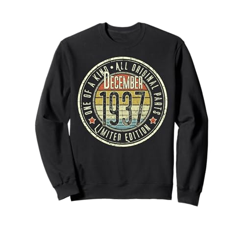 88 Cumpleaños Vintage Diciembre 1937 Retro Edición Limitada Sudadera
