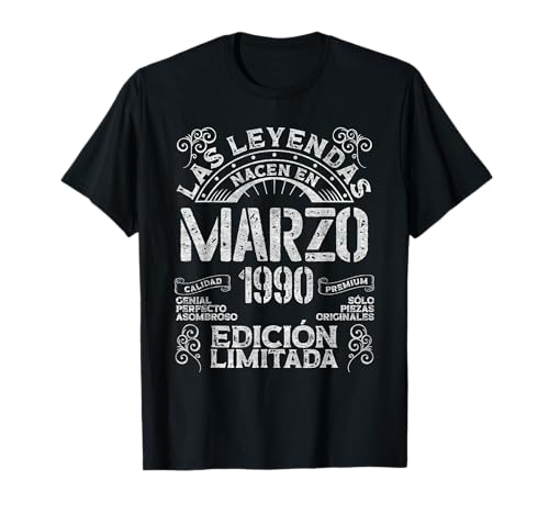 Las Leyendas Nacen En Marzo 1990 36 Años Cumpleaños Camiseta