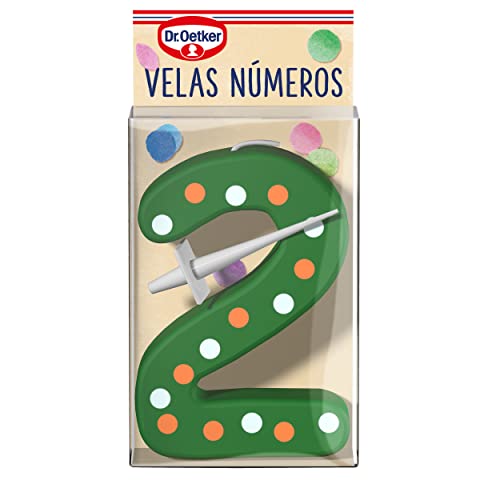 DR. OETKER Velas Número 2, Vela de Cumpleaños Para Personalizar Tartas, Cupcakes o Bizcochos -...