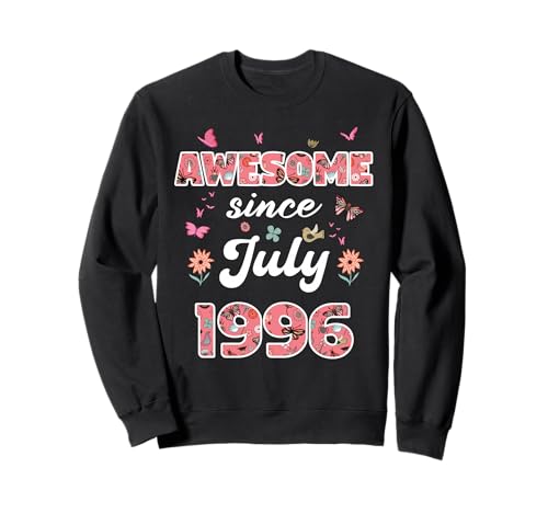 Impresionante Desde Julio 1996 Flores 1996 Julio Cumpleaños Sudadera