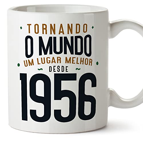 MUGFFINS Tazas 1956 Cumpleaños - En Portugués - Tornando o Mundo um Lugar Melhor - 11 oz / 330 ml...