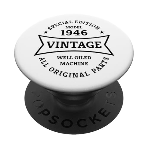 80 cumpleaños Nacido en 1946 Diseño Vintage 80 años PopSockets PopGrip Adhesivo