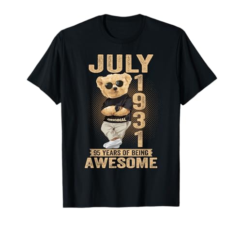 Julio de 1931 95 cumpleaños 2026 Oso de Peluche para Mujer 95 años Camiseta