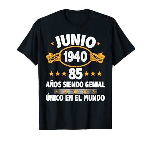 Junio 1940 85 Años Hombre Cumpleaños Regalo Junio 1940 Camiseta