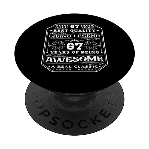 67 años siendo increíble 67 cumpleaños hombre PopSockets PopGrip Intercambiable