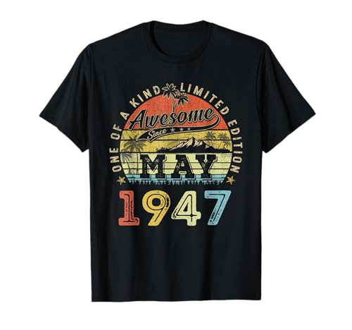 79 Edición Limitada 1947 Único Mayo 79 Cumpleaños Camiseta