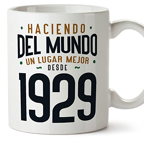 MUGFFINS Tazas 1929 Cumpleaños - En Español - Haciendo del Mundo un Lugar Mejor - 11 oz / 330 ml -...