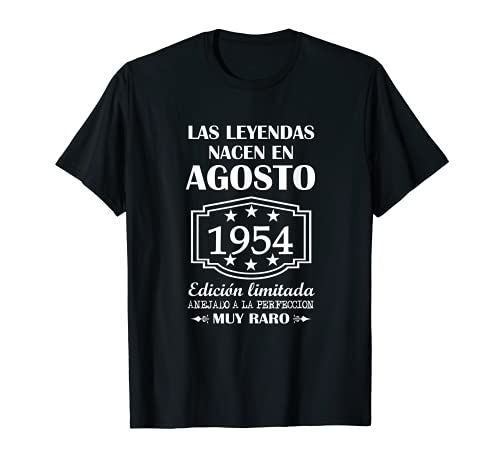 Las Leyendas nacen en agosto de 1954 67º cumpleaños 67 años Camiseta