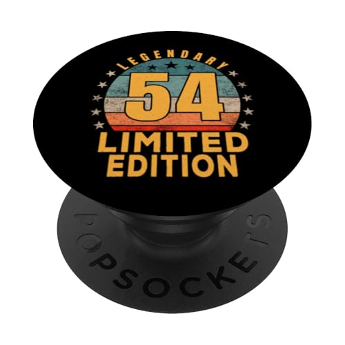 54 cumpleaños, edición Limitada, Estilo Retro Legendario. PopSockets PopGrip Adhesivo