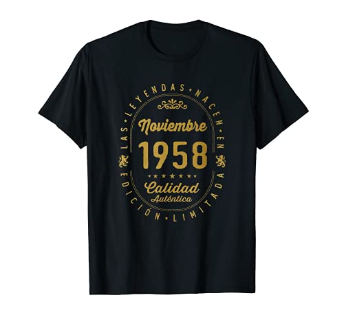63 años Cumpleaños Las Leyendas nacen en Noviembre de 1958 Camiseta
