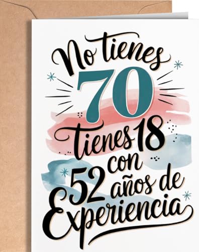 Tarjeta de 70 Cumpleaños - Tarjeta de Felicitación Graciosa para alguien que cumple 70 años -...