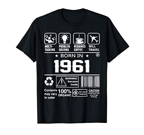 Regalo de cumpleaños orgánico de 1961 nacido en 1961 Camiseta