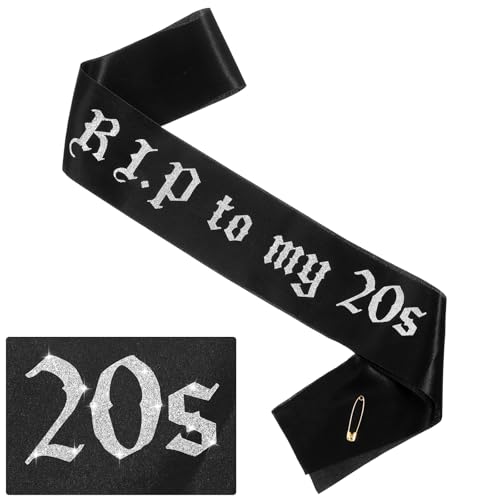 Ymapinc Banda de cumpleaños personalizada R.I.P to My 20s, para decoraciones de cumpleaños 20,...