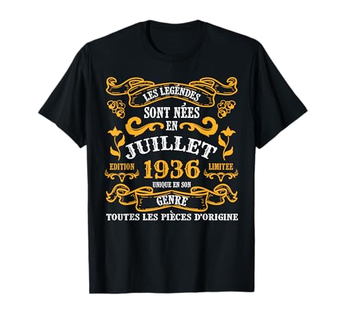 Las Legendes Nacieron En Julio 1936 87 Cumpleaños Camiseta