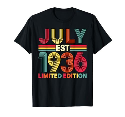 Vintage Julio 1936 edición Limitada 90 años 90 cumpleaños Camiseta