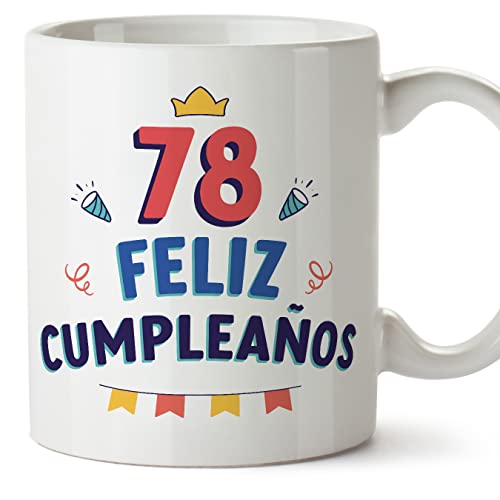 MUGFFINS Tazas 78 Cumpleaños - En Español - ¡Feliz Cumpleaños! - 11 oz / 330 ml - Regalo...