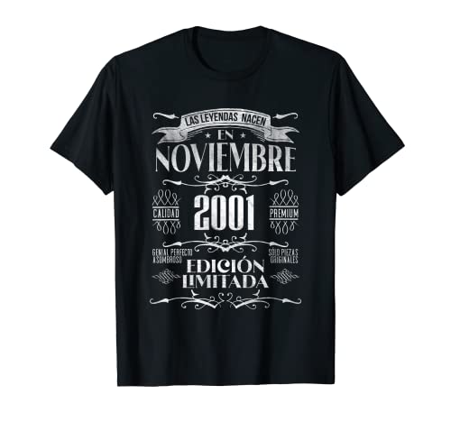 Las Leyendas nacen en Noviembre de 2001 - 22 Años Cumpleaños Camiseta
