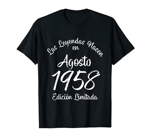 Las Leyendas nacen en Agosto de 1958 Regalo de 63 años Camiseta