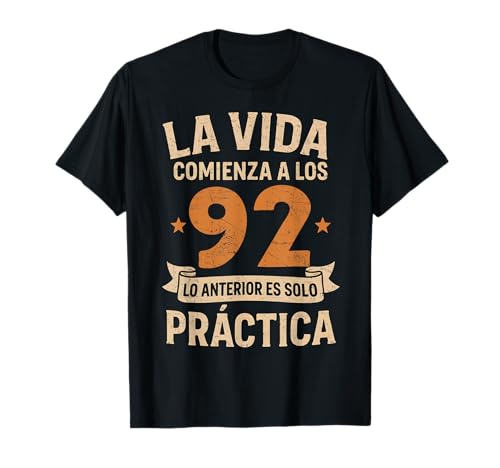 Cumpleaños 92 Años Divertido La Vida Comienza A Los 92 Camiseta