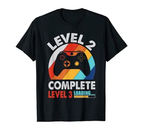 Nivel 2 completo 2 aniversario 2º aniversario de boda divertido Camiseta