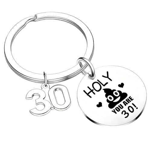MADHAHEFU Llavero de 30 cumpleaños para mujeres y hombres de 30 años, ideas de regalo divertidas...