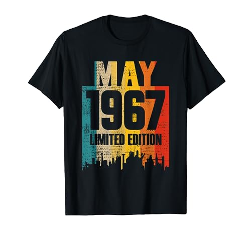 Mayo 1967 55 Años Cumpleaños Edición Limitada Retro Camiseta