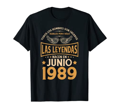 Cumpleaños Hombre Regalos Las Leyendas Junio 1989 Camiseta