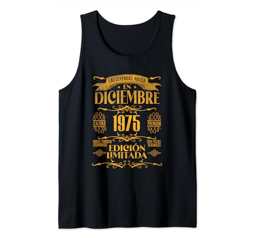 Las Leyendas nacen en Diciembre de 1975 - 49 Años Cumpleaños Camiseta sin Mangas