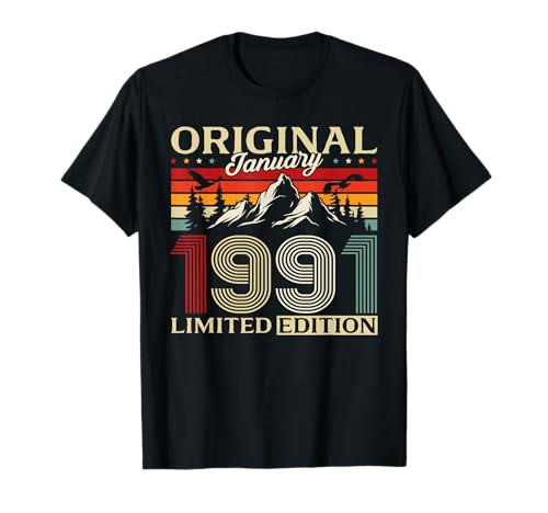 35 cumpleaños Hombre Mujer Regalo Enero 1991 Camiseta