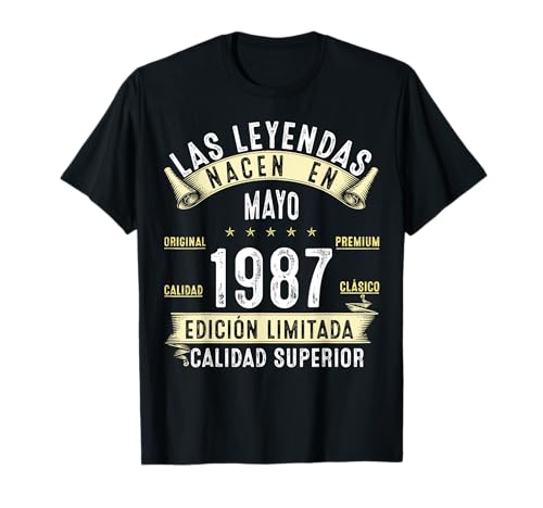 38 Años Cumpleaños Las Leyendas nacen en mayo de 1987 Camiseta
