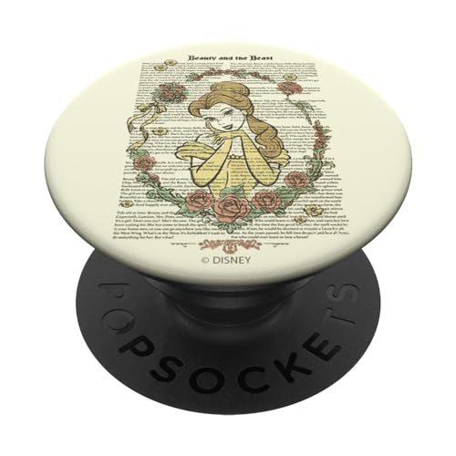 Disney Beauty And The Beast Belle Book Page PopSockets PopGrip Adhesivo