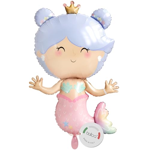 balloa Globo de aluminio XXL Sirena Mermaid, globo de helio bajo el agua, globo de sirena para...