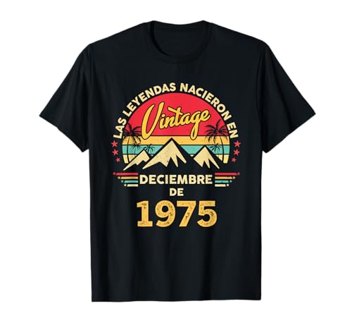 50 Años Cumpleaños Vintage Nacido En Diciembre 1975 Camiseta