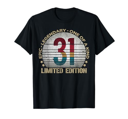 Regalos para niños de 31 años, edición limitada, vintage, 31 cumpleaños Camiseta