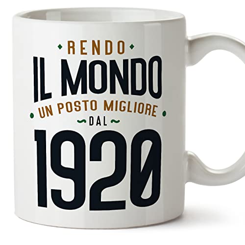 MUGFFINS Tazas 1920 Cumpleaños - En Italiano - Rendo il Mondo un Posto Migliore - 11 oz / 330 ml -...