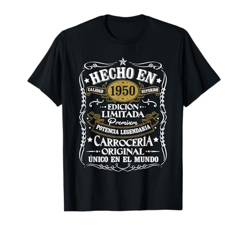 75 Cumpleaños 75 Años Hombre Hecho en 1950 Vintage Regalo Camiseta