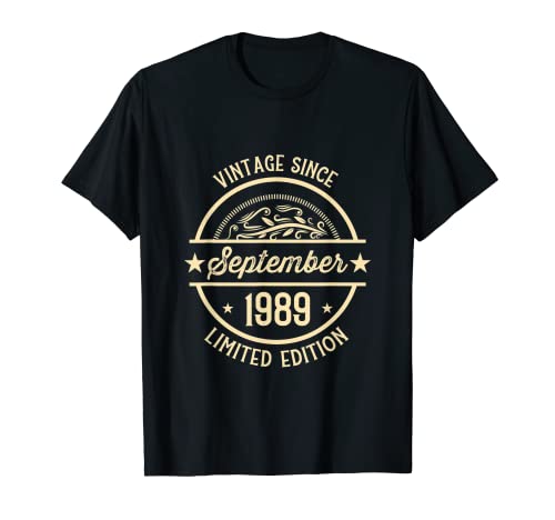 Vintage de cumpleaños desde septiembre de 1989 Camiseta