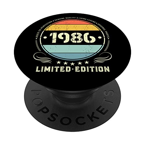 1986 Edición limitada 1986 cumpleaños Popsocket para mujeres y hombres PopSockets PopGrip...