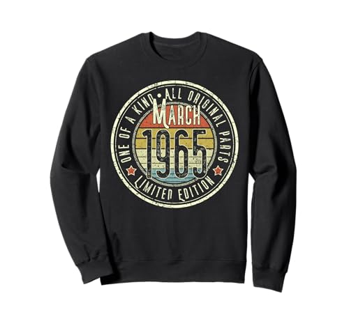 60 Cumpleaños Vintage Marzo 1965 Retro Edición Limitada Sudadera