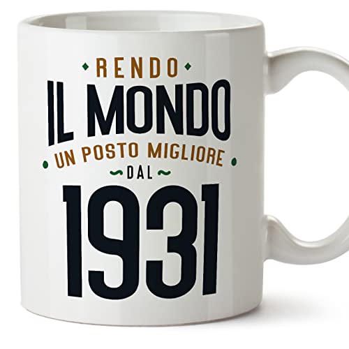 MUGFFINS Tazas 1931 Cumpleaños - En Italiano - Rendo il Mondo un Posto Migliore - 11 oz / 330 ml -...