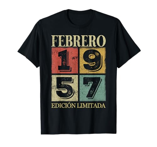 68 Cumpleaños Hombre 68 años Hecho En 1957 Febrero Camiseta